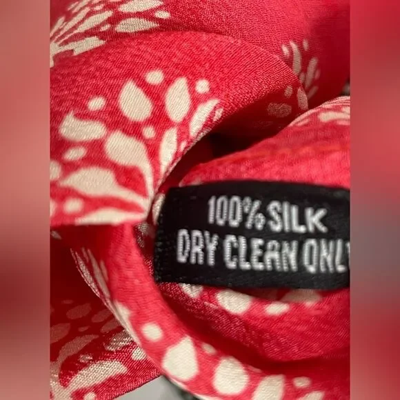 Tolani Floral Silk Sleeveless Top Red Black M - Picture 5 of 5